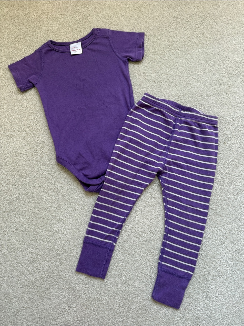 Hanna Andersson Purple Striped Kids Matching Set
